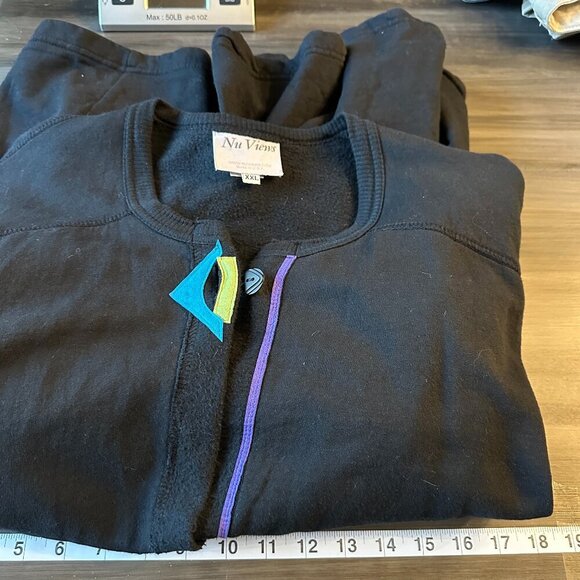 Nu Views Women Vintage Button Up Sweatshirt in Black Size XXL Geometric Shapes - Picture 8 of 9